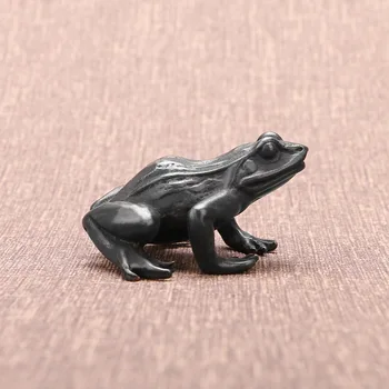 Negru Cupru Broasca Figurine pentru Decorarea Acasă Accesorii de Epocă Animal Sculptura din Bronz Desktop Ornamente Decor Acasă Meserii 