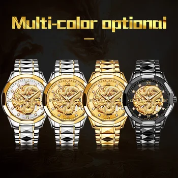 JSDUN Brand de Lux Automată Ceasuri Mecanice pentru Bărbați Aur Dragon Ceas rezistent la apa de Moda Cadou Unic relogio masculino 