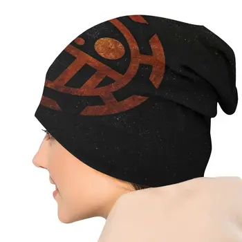 Una Bucata Logo Capac de Epocă Gotică în aer liber Chelioși Căciuli Palarie Unisex Barbati Femei Homme Iarna Vara Cald Capota Pălărie Tricotate 