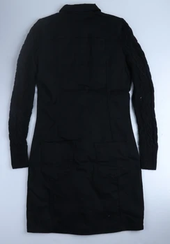 Spaniol desigual comerțului exterior de primăvară și toamnă pentru femei de moda de imprimare strat subțire negru lung rochie din tricot 