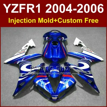 7gifts Injecție plastic ABS fabrica carenajele set pentru YAMAH R1 2004 2005 2006 YZFR1 04 05 06 YZF1000 albastru caroserie carenaj piese 