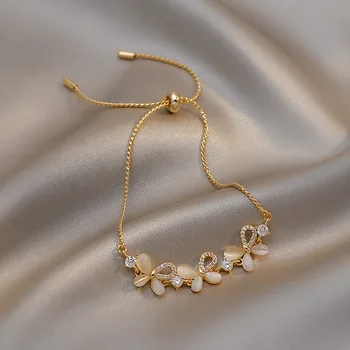 Origine Vara Lucios Elegant Opal Pandantiv Fluture Brățară pentru Femei de Culoare de Aur Twist Rope Ajustarea Elastice Bratari Bijuterii 
