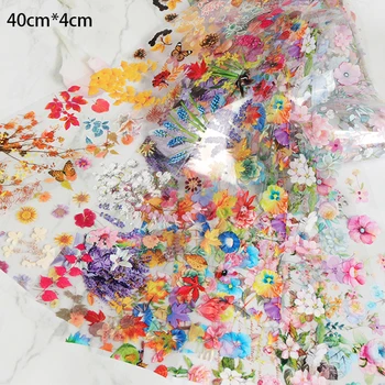 10BUC Fluture Flori Autocolante Colorate se Amestecă Arta Unghiilor Folie de Transfer Înstelat Set de stickere Pentru Primavara-Vara DIY Unghii cu Gel, Decoratiuni 