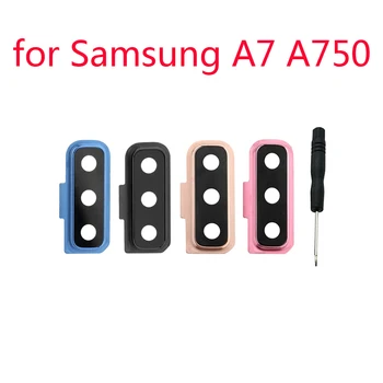 Pentru Samsung Galaxy A7 2018 A750F A750 Telefon Original Locuințe Noi Înapoi Capacul din Spate aparat de Fotografiat Lentilă de Sticlă de Siguranță Titular + Instrumente