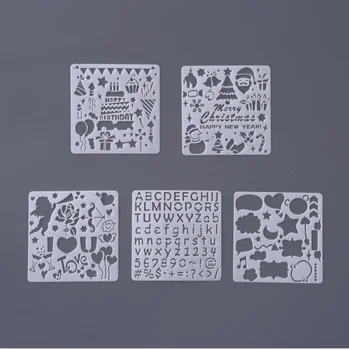 5Pcs/set Alfabet Scrisoare de Crăciun doodle Șabloane Șablon Pictura Scrapbooking Ștanțată Stamping Album Card DIY HIP 