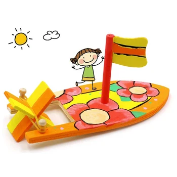 Model de navă din Lemn cu Panze Asamblarea și construcția de modele de Truse de Jucării care Navighează de Colorat pentru Copii Diy Barci Jucarii Copii Dezvoltarea Creierului