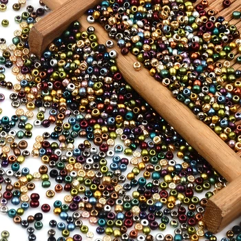 Aprox.1000pcs 2mm Matellic Farmec cehă Margele de Sticla Margele de Semințe Pentru a Face Bijuterii DIY Brățară Colier Cercei Accesorii 