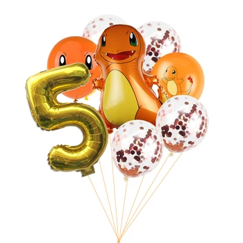 8pcs seria Pokemon Pikachu balon petrecere de Ziua decor Sequin balon latex baby shower consumabile jucariile preferate ale Copiilor 