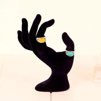 Lady OK în Formă de Mână Bijuterii Display Stand Catifea Neagra, Model de Inel Brățară Brățară Colier Agățat Organizator Sta 
