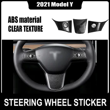3pcs Plastic ABS volan patch decor Pentru 2021 Tesla Model Y Auto de Interior Modificat accesorii Styling 