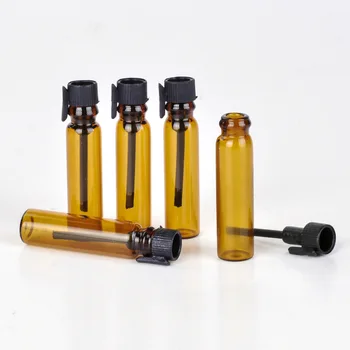 10buc/lot 1 ml din Sticlă brună Sticla de Ulei Eșantion Mic Maro Plastic Picurare Sticla de Parfum Goale de Laborator Parfum Lichid Tub de Testare 