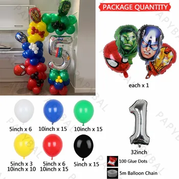 95Pcs Marvel Ghirlanda Baloane Arcada Kit 3D Spiderman, Baloane Folie 32