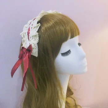 Femei Dantelă Arc Nod Bentita Hairband Lolita Menajera Cosplay Petrecere De Păr Hoop Articole Pentru Acoperirea Capului Lolita Accesorii De Par