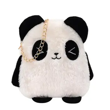 Minunat Pentru Copii Punguța Cu Doi Bani Desene Animate Pluș Saci De Messenger Animale Drăguț Panda Pisica Iepure Pufos Copil Copil De Grădiniță Sac De Cross-Body