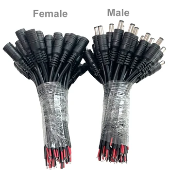 2 buc diametru Exterior 5,5 mm diametru interior 2.1 mm Mufă DC 12V de sex Masculin sau Feminin Cablu Conector de Sârmă Pentru 3528 5050 LED Strip Lumina