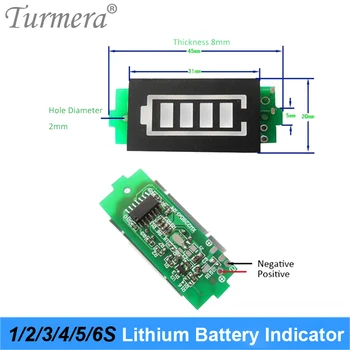 Turmera Indicator Baterie LED 1S 4.2 V 2S 8.4 V 3S 10.8 V 4S 14.4 V 5S 18V 6S 25V 12V 24V 36V 48V pentru Surubelnita de Gaurit Utilizare 