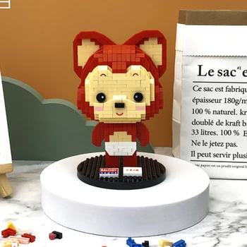 Balody Little Red Fox Leu Dans Printesa Kimono Domn Animale 3D Mini Diamond Blocuri Caramizi de constructie de Jucarie pentru Copii fără Cutie