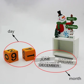 Crăciun Serie Calendar Din Lemn Cutie Om De Zăpadă Moș Crăciun Elan Data Numărătoarea Inversă Ornamente De Decor Elemente De Recuzită 