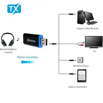 Audio Receptor-Transmițător Mini Stereo AUX USB Jack de 3,5 mm pentru TV, PC, Căști Auto Adaptor Wireless Compatibil Bluetooth 5.0 
