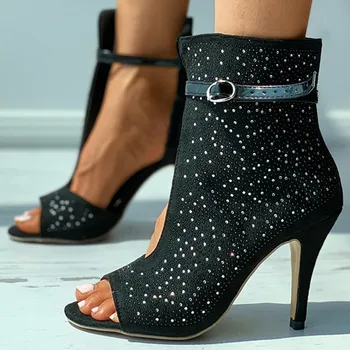 Femei Tocuri inalte Print Floral Casual Pantofi cu Tocuri Subtiri Lega Glezna Sexy Pompe Stilet Vara Chaussure Femme Pantofi pentru Femei 2021