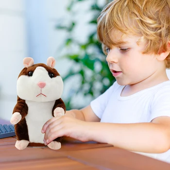 Vorbesc Vorba De Sunet Drăguț Animale Desene Animate Jucarii Pentru Copii De Desene Animate Mos Craciun Hamster Mouse-Ul Electric Vorbesc Papusa Copil De Pluș