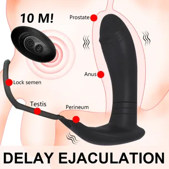 Vibrator Anal Plug Pentru Bărbați Silicon 10 Moduri de Prostata pentru Masaj Intarziere Ejaculare Inele Sex Anal Jucării pentru Adulți Gay Masturbatori 