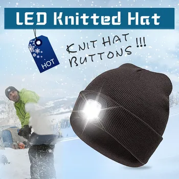 1 buc Tricotate Pălărie Luminos de Vânătoare, Camping Funcționare Pălărie Noutate Noapte Vizibile Multifunctional Iluminat Cald Livrare Rapida 