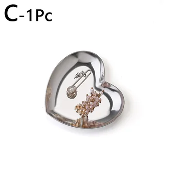 De Stocare din Oțel inoxidabil Tavă în formă de Inimă Bijuterii Placă de Metal Aur Argint Bijuterii Bomboane Obiecte Mici Oglindă Tava de Stocare Ornament 