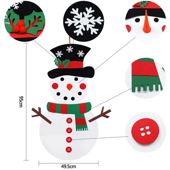DIY Simțit om de Zăpadă de Anul Nou Copii Cadou Jucărie de Crăciun Decoratiuni Pentru Casa Agățat de Perete de Crăciun Ornamente pentru Pomul de Crăciun Noel 2021 