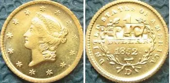 Libertatea Dolar de Aur 1852-D copie monede TRANSPORT GRATUIT 