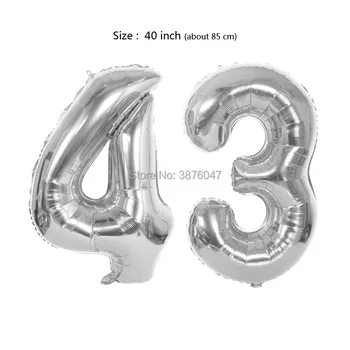 40inch 40 41 42 43 44 45 balon de aur a crescut de argint aniversare decor 40-41-42-43-44-45-a aniversare baloane 
