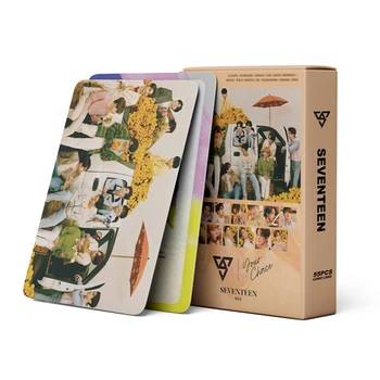 54Pcs/Cutie Kpop Șaptesprezece LOMO Card Album Virgulă Photocard Self-Made, Cărți Pentru Fanii de Colectare de Papetărie 