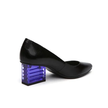Tocuri Femei a Subliniat Deget de la picior Transparent Gros Toc 6cm Doamnelor Pantofi cu Toc Incaltaminte Femei Pompe de Metal de Culoare HL14 MUYISEXI 