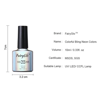 FairyGlo 10ML Bling Gel de Unghii UV Gel Lac Soak Off Vernis Semi Permanent Gel de unghii Nail Art Email Lac 