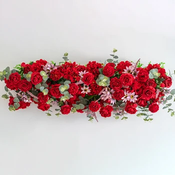 100CM DIY Nunta de Flori Aranjament de Perete Consumabile Mătase Bujori Trandafiri Flori Artificiale Rând Decor Nunta Arc de Fier Fundal 