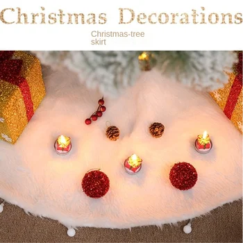 Vacanță Decorare Pom De Crăciun Fulgi De Zăpadă Alb Pom De Crăciun Fusta Blana Fusta Ornamente De Crăciun, Ornamente De Crăciun