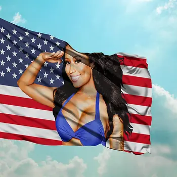 3x5ft Rap Nicki Minaj Sexy statele UNITE ale americii Flag Cantareata de Muzica Star Tesatura de Matase Art Decor Banner pentru Curte, Gradina Decorative Banner 