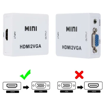 HD 1080P HDMI2VGA Adaptor ADAPTOR la VGA de la Digital la Analog Converter Cablu Pentru Laptop, TV Box pentru Proiector Displayer HDTV PC