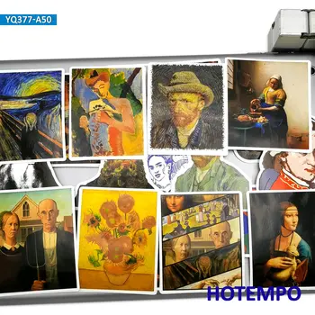 50pcs Artist Pictură în Ulei Artă Amestecat Telefon Laptop Masina Autocolante pentru Album Notebook-uri de Bagaje, Skateboard, Bicicleta Autocolant Impermeabil 