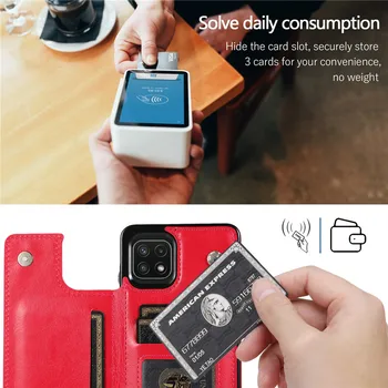 De lux Slim Fit Premium, Coperta din Piele pentru Samsung Galaxy A12 A22 A82 5G Portofel Sloturi pentru Carduri de rezistent la Șocuri Magnetic Flip Caz 