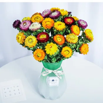 10BUC Capete de Flori de Paie Uscate Crizantema de Ramură,Decorative Daisy Uscate Natural de Floarea-soarelui Buchet Pentru Acasă Recuzită Fotografie 