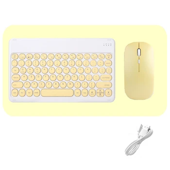 Tastatură fără fir și Mouse-ul Combo Set Rundă Bluetooth ebraică, spaniolă, franceză, coreeană Pentru iOS, iPad, Android, Windows Phone Tablet 