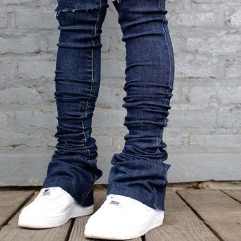 High-rise Skinny Rupti Îngrămădite Pantaloni Pentru Femei Blugi Casual de Lungime Completă Streetwear Harajuku Casual Gaura Vintage Denim Pantaloni 