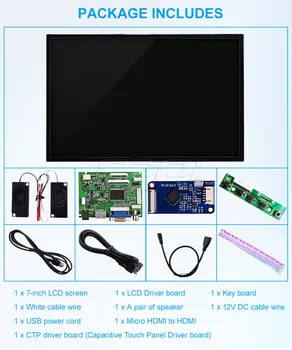 52Pi 7 Inch, 1024x600 Ecran Tactil Capacitiv DIY Kit(cu difuzor) Cu 3D Printer Caz Pentru Raspberry Pi / PC/ Jetson Nano 