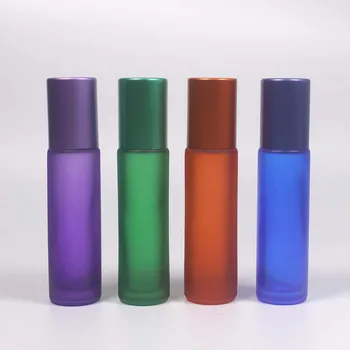 Utilizare Ulei esential 10ml Rola Pe Sticla cu Role de Sticlă Colorate de sticlă Cu Oțel Inoxidabil Roller Ball 
