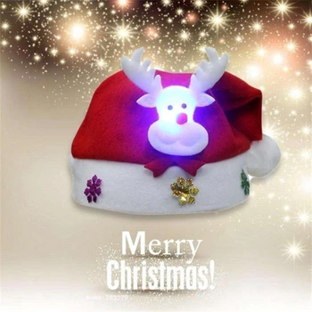 1buc LED-uri de Crăciun Pălării Aprinde Capac Moș Crăciun, om de Zăpadă Elan Pălărie de Crăciun Pălărie pentru Adult Copil de Anul Nou de Vacanță Festive Consumabile Partid 