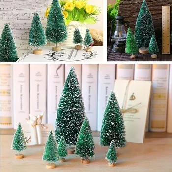 1-10buc Mini BRICOLAJ CArtificial crăciun copac de Pin Fals Copac de anul nou 2022 Pom de Crăciun Moș crăciun de Zăpadă Îngheț Casa Sat 