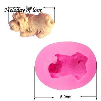 3D Ratură schnauzer Câine săpun manual mucegai tort de ciocolată decorare DIY fondante mucegai silicon Flexibil de Copt Mucegai T0169 