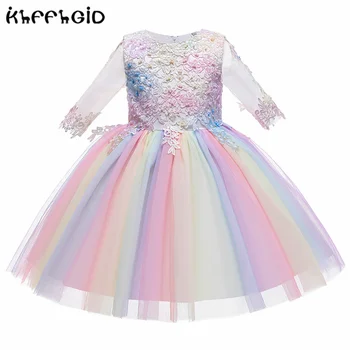 2021 vara noi de fete rochie de mireasa colorate mediu maneca flori fete rochie de nunta rochie de pian de performanță broderie rochie 