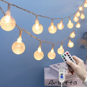 Noile Lumini Șir LED Bubble Ball Lampa de Iluminat Ghirlanda de Anul Nou USB Telecomanda Lumini de Basm de Crăciun Decoartion Navidad 
